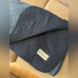 Navy Quilted Dog Blanket